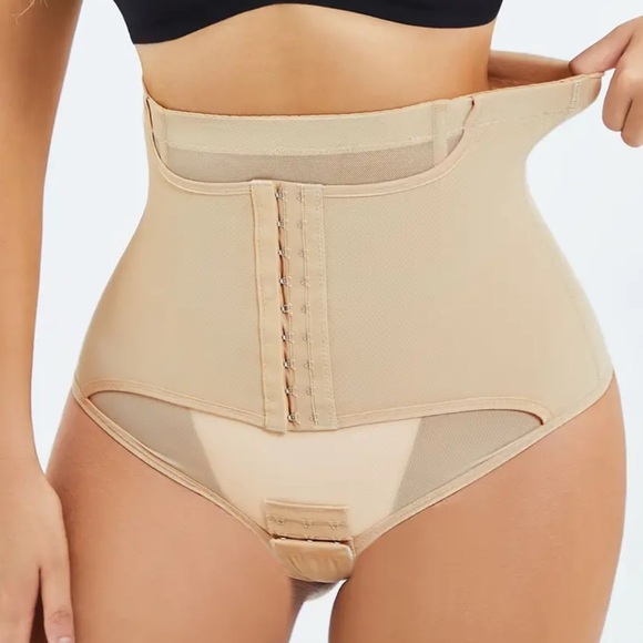 Mesh Shaping Thong Breathable F Buckle Tummy Control Panties Underwea Shapewear - Picture 4 of 6